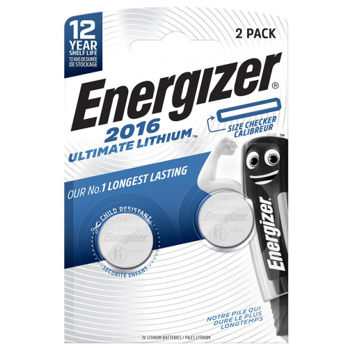 ENERGIZER ULTIMATE LITHIUM CR2016 BATTERIE A BOTTONE AL LITIO 3V CONF 2 Pz.